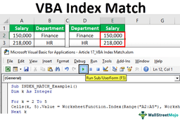 VBA Index Match | How to Use Index Match Function in VBA (Examples)