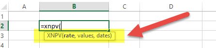 XNPV - Financial Functions in Excel