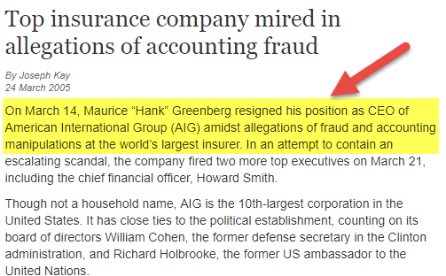 AIG Accounting Scandal