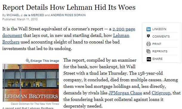Lehman Brothers Accounting scandal