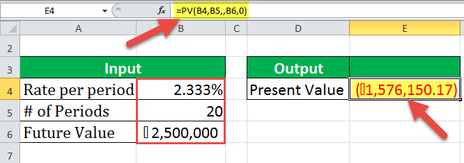 PV Function Excel Example - 3
