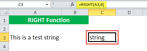 RIGHT Function Example 1-2