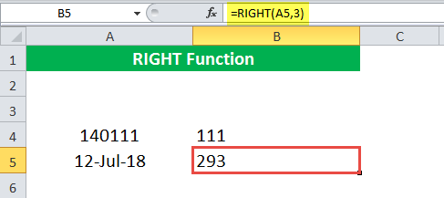 RIGHT Function Example 3-4