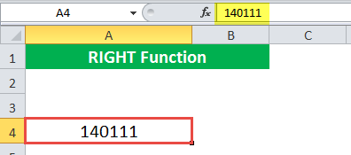 RIGHT Function Example 3