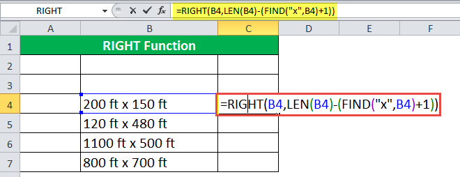 RIGHT Function Example 5-1