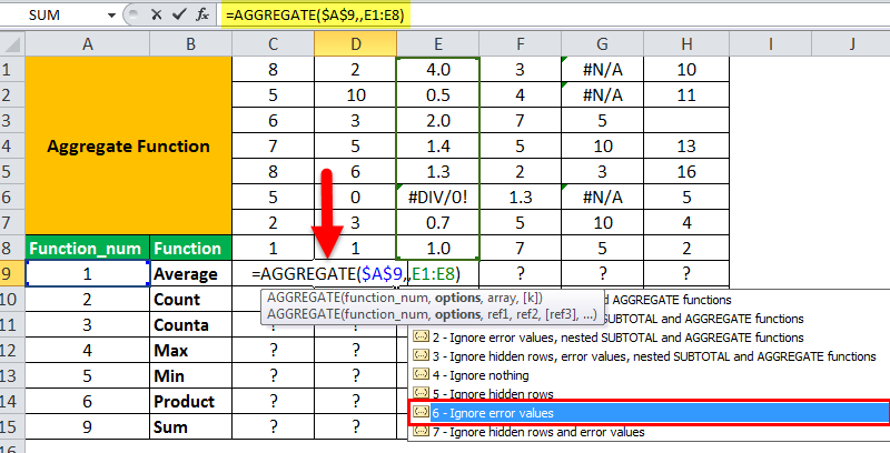 Aggregate Excel Function - How to Use? (Step by Step)