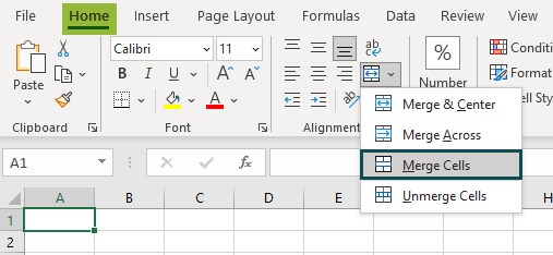 Excel Formulas - Merge cell