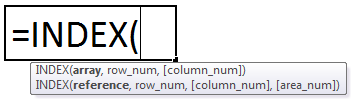 INDEX Formula in Excel