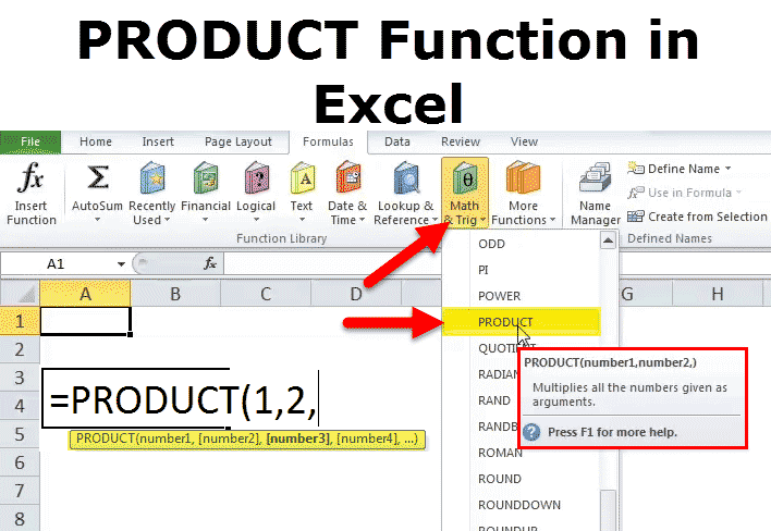PRODUCT Function in Excel (Formula, Examples) | How to Use?