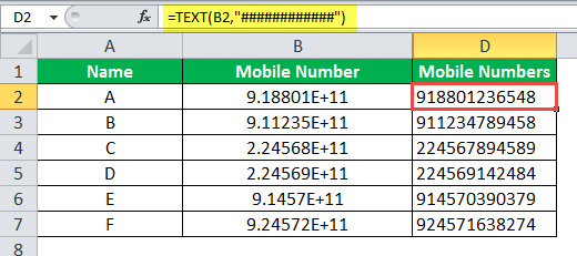 TEXT Function Example 2-2