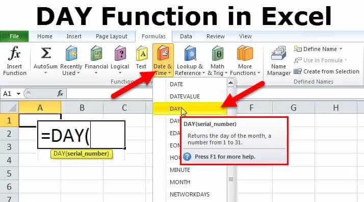 DAY Function in Excel
