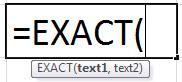 EXACT function excel (syntax)