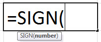 SIGN Formula in Excel