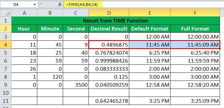 TIME Function Example2
