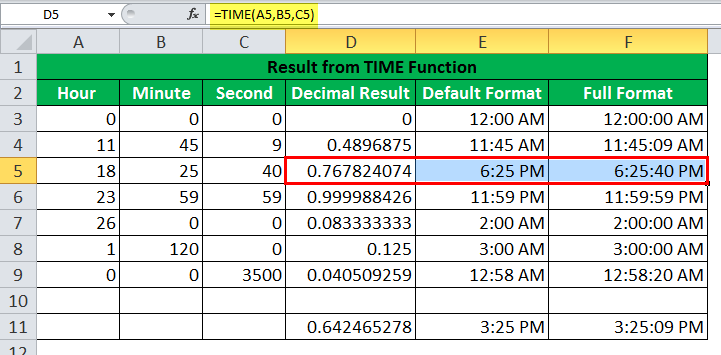 TIME Function Example3
