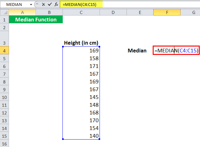 MEDIAN Function Example 2-1