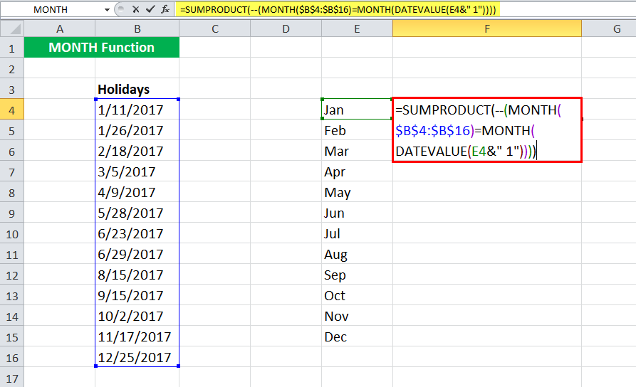 MONTH in Excel (Formula, Example) | How to Use MONTH Excel Function