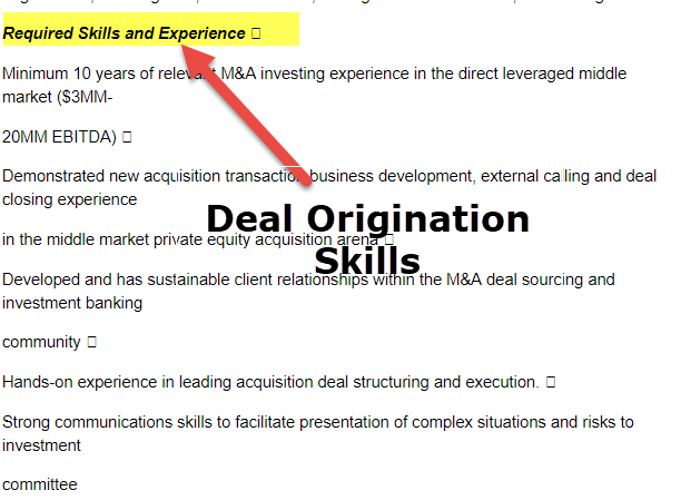 Deal Origination Skills
