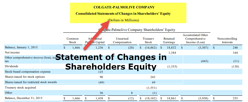 Financial Statements - Statement of Changes in Shareholders Equity