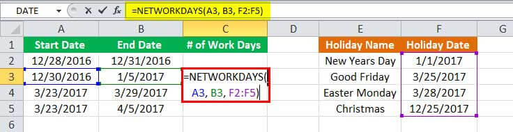 Networkdays Examples 2