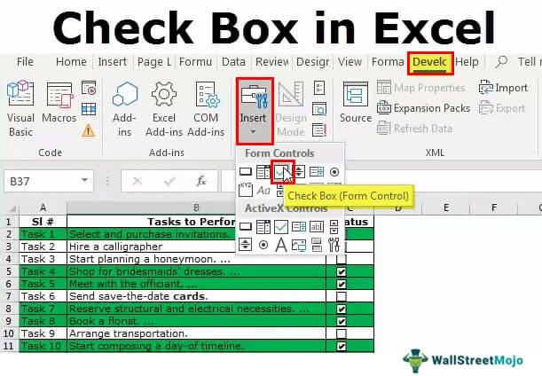 Checkbox in Excel | How to Insert Checkbox in Excel ...