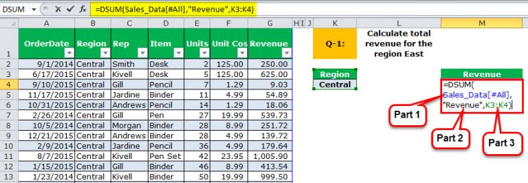 Excel DSUM Function | How to Use DSUM in Excel (with Example)
