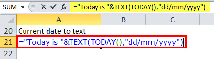 Date to Text in Excel Example 2