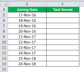 Date to Text in Excel Example 3
