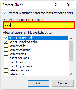 Protect Sheet