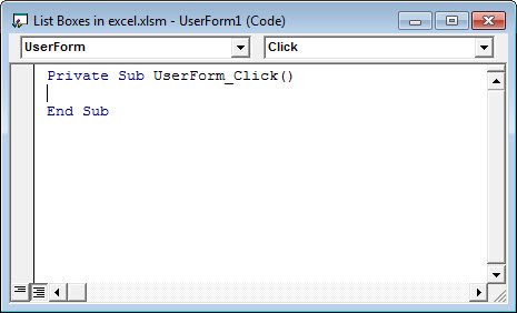 List Box in Excel 15