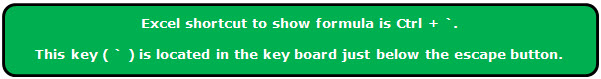 Show Formula in Excel Step 1-3