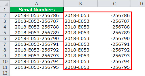 Text to Columns in Excel example 4-5