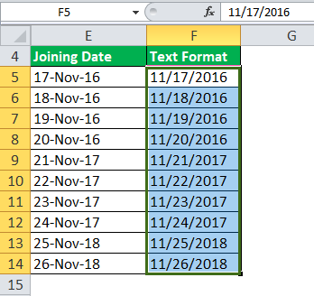date to text in excel example 3-4