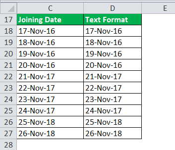 date to text in excel example 4-1