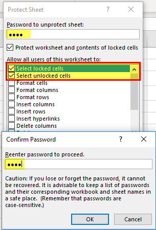 how to use microsoft excel protect cells from editing