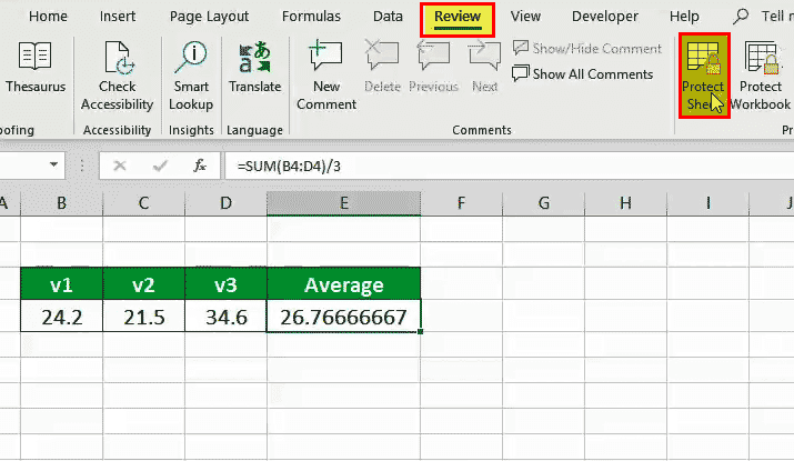 Lock cells in Excel formaula (protect sheet)
