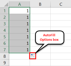 AutoFill in Excel - Example 1-3