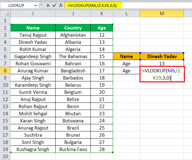 Index match as Vlookup alternatives example 1-2