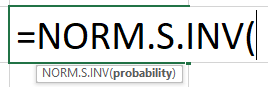 NORM.S.INV Formula in Excel
