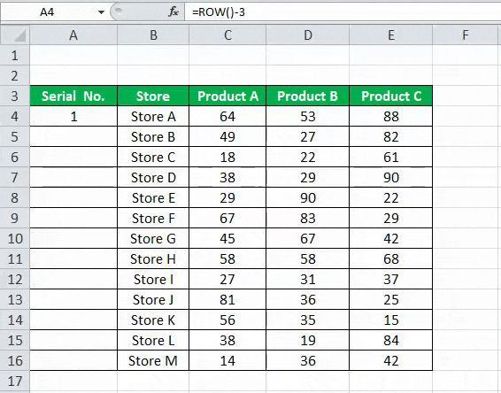 Number in Excel Example 3