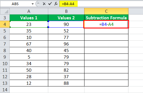 Subtraction Formula Example 1-1