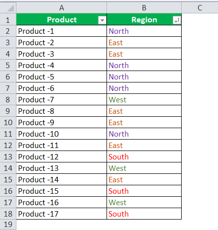 font color data by in excel example