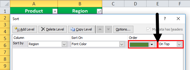 font color data by in excel step 4