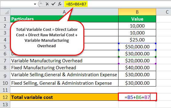 variable costing formula excel1.2