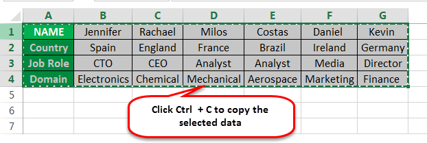 Convert Rows to Columns Example 1-1