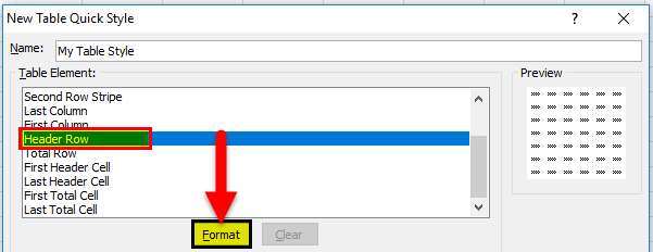 Create Table Format step 4