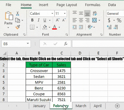 Group Worksheets in Excel 3