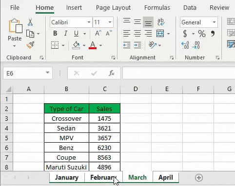 Group Worksheets in Excel 5