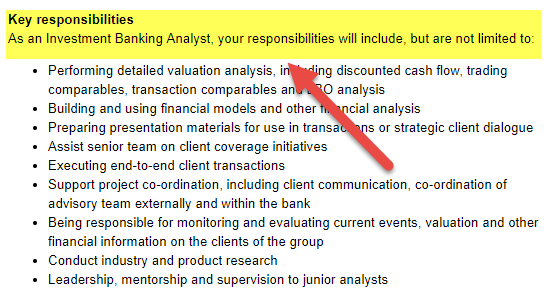 Investment Banking Analyst Responsibilities