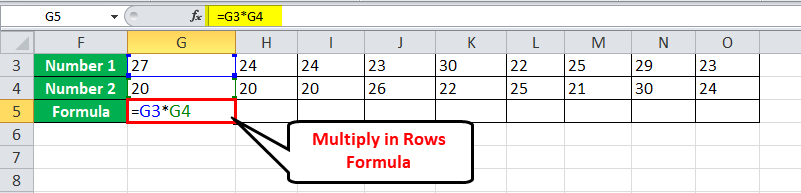 Multiply Rows in Excel Example 2-1